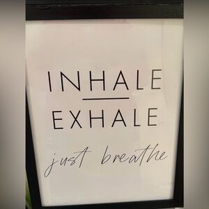 🔲 Inhale / Exhale - Black & White Inspirational Wall Art - No Frame